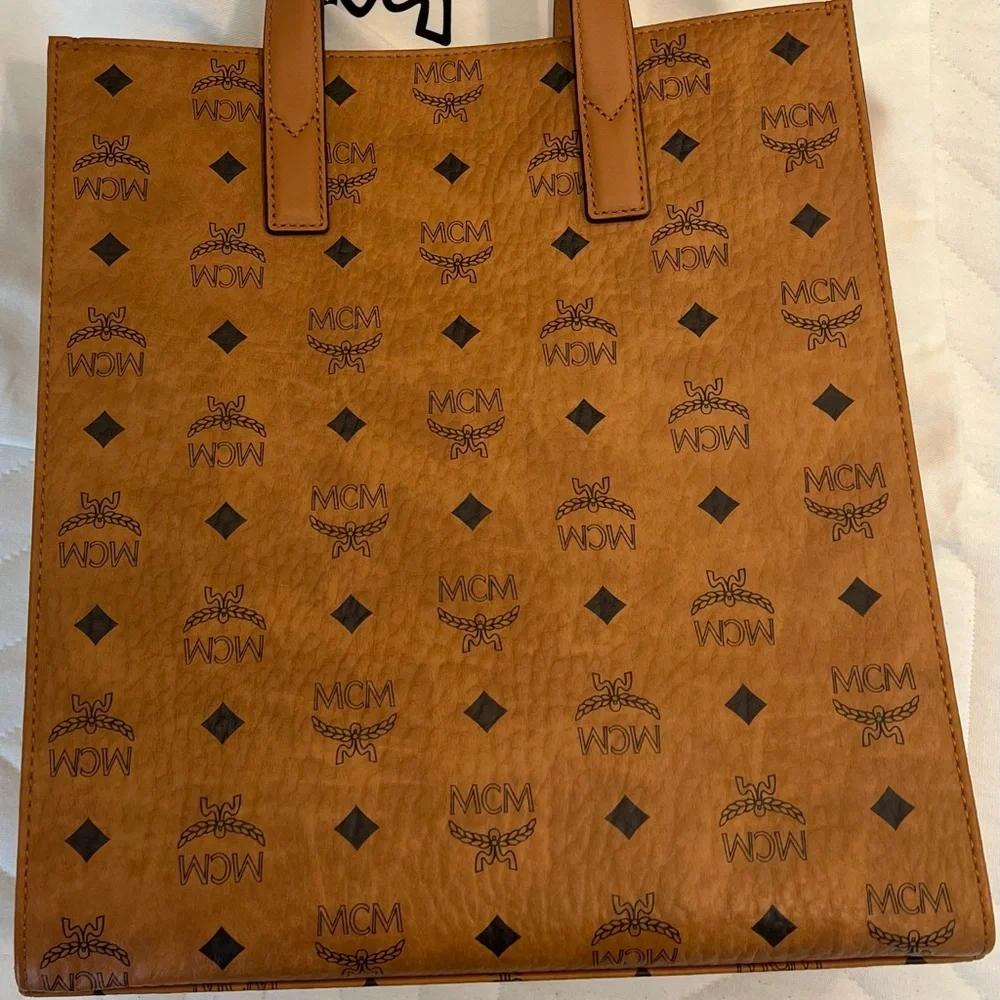 MCM Monogram Visetos Tote in Cognac - Picture 6 of 9